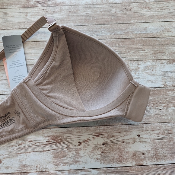 Thirdlove beige lightly lined wirefree front close nursing pumping bra size 36A - Picture 4 of 8